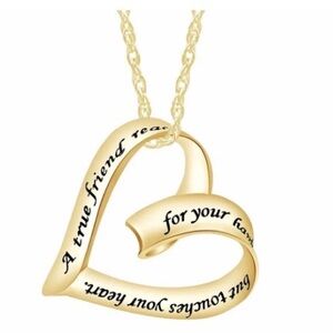 A True Friend Reaches For Your Hand But Touches Your Heart 925 S/S Necklace 18”